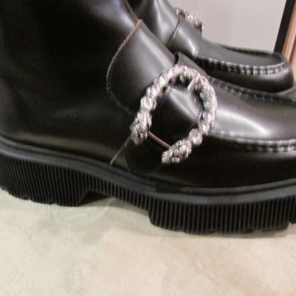 Gucci women's above ankle leather zipper platform boots Sz 39.5 - Picture 6 of 16